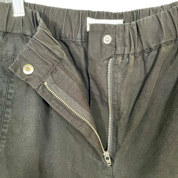 Proenza Schouler White Label Black Cotton Linen Wide Leg Pants Sz S - Picture 10 of 15